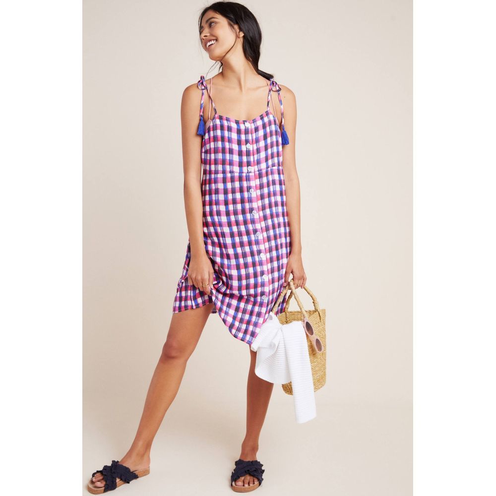 Anthropologie Gingham Print Swimsuit Cover-Up Dress. Small. New without tags.